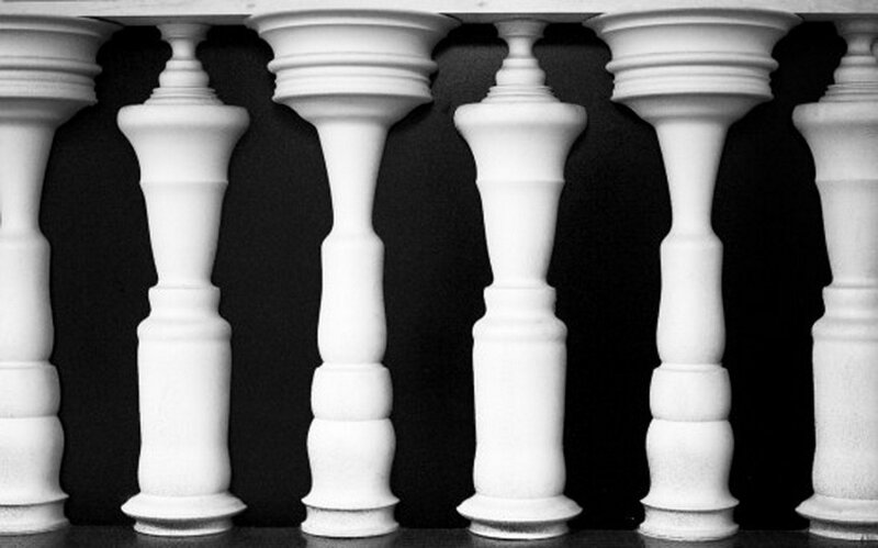 White Balusters in Row
