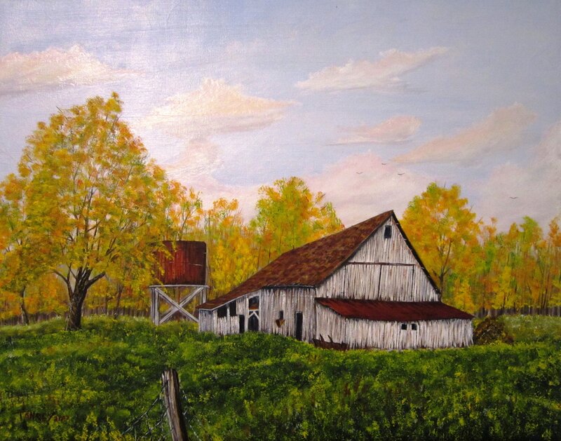 White Barn in Autumn