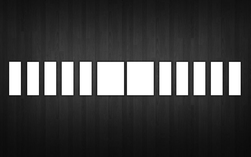 white bars on dark wood