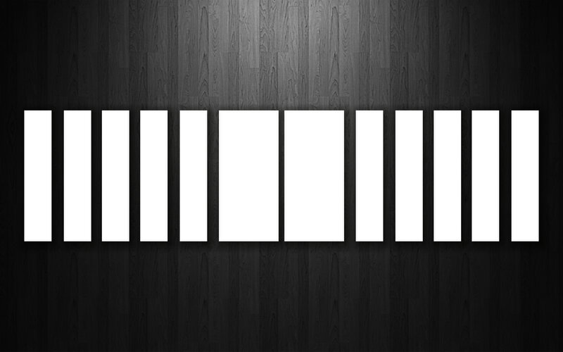 white bars on dark wood