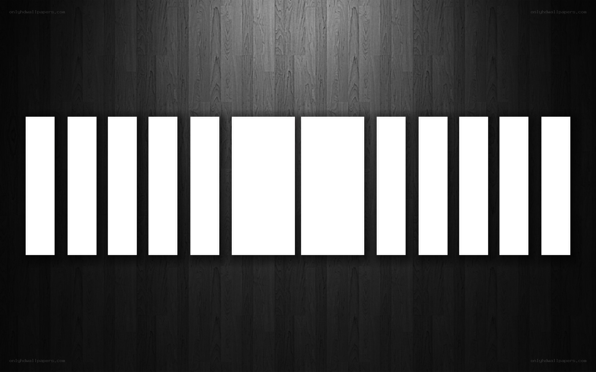 white bars on dark wood