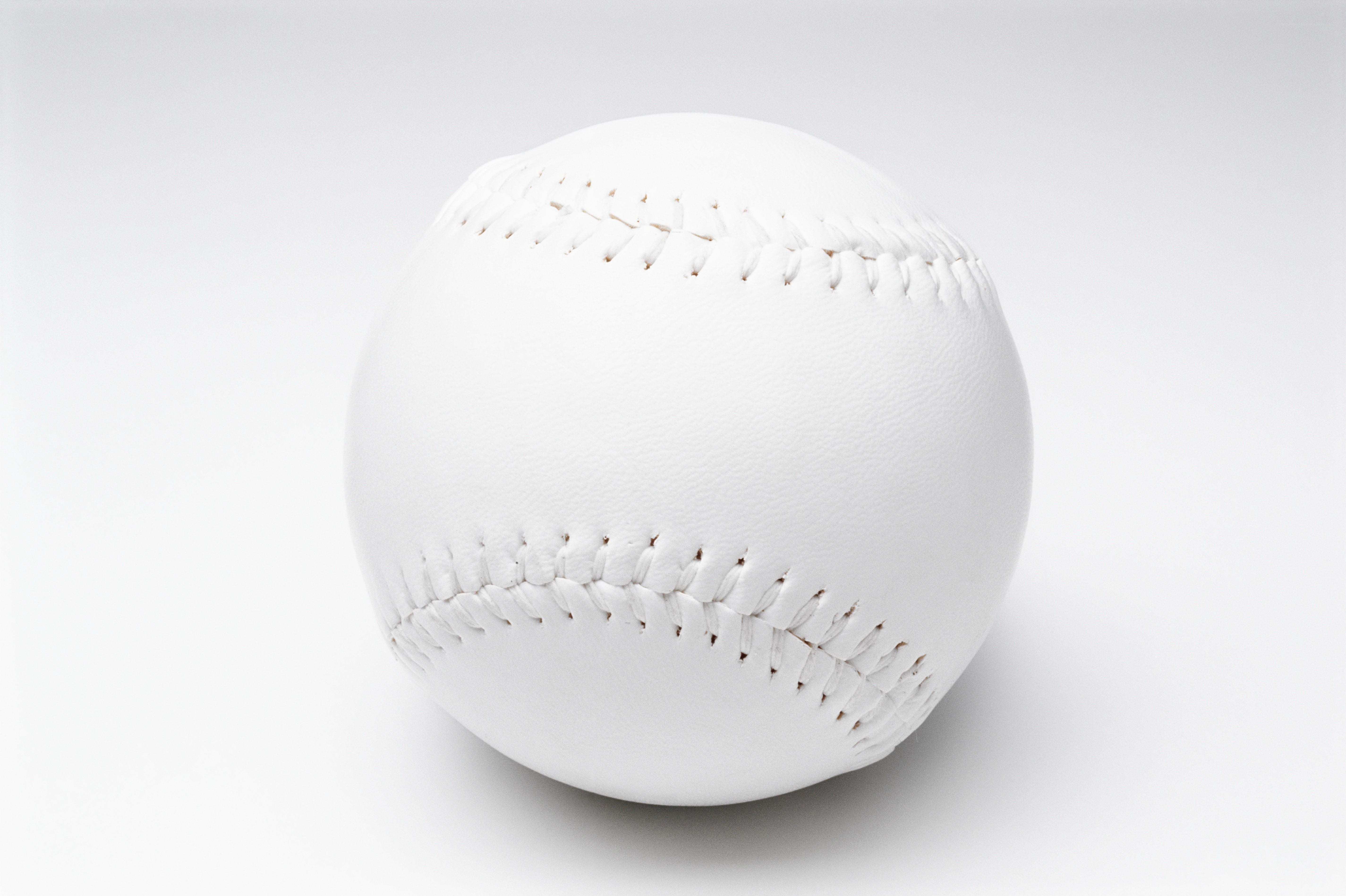 white baseball on white background