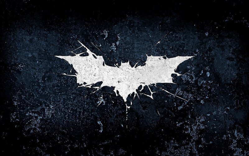 White Bat Symbol — Black, Dark, Dramatic
