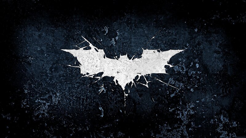 White Bat Symbol — Black, Dark