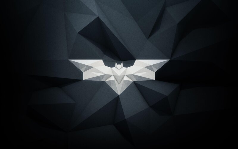 White Bat Symbol — Black, Dramatic