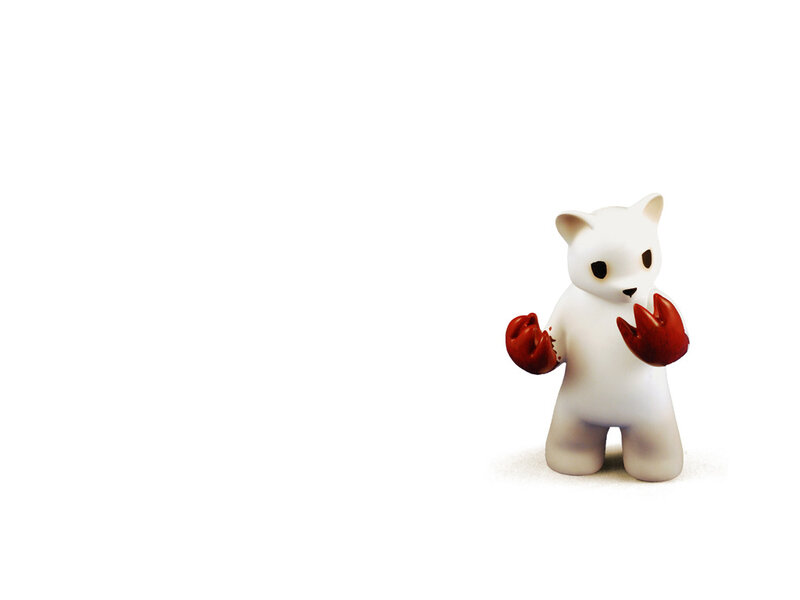 white bear with red claws