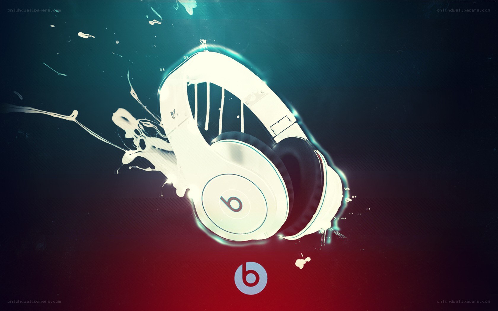 white beats headphones splash