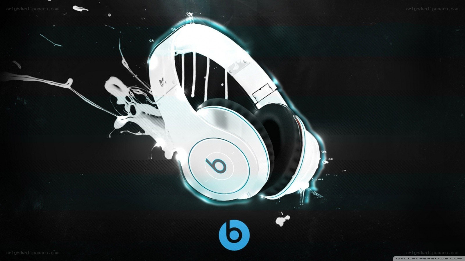 white beats headphones splash