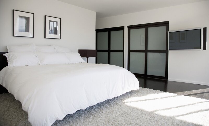 White Bed in Bedroom — Serene