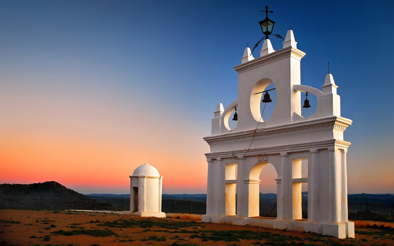 White Bell Tower — Blue, Serene