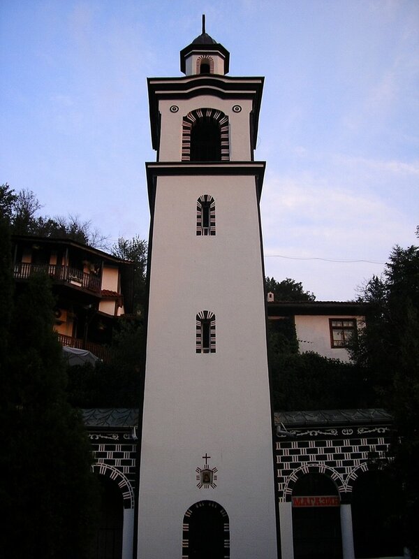 White bell tower of a church