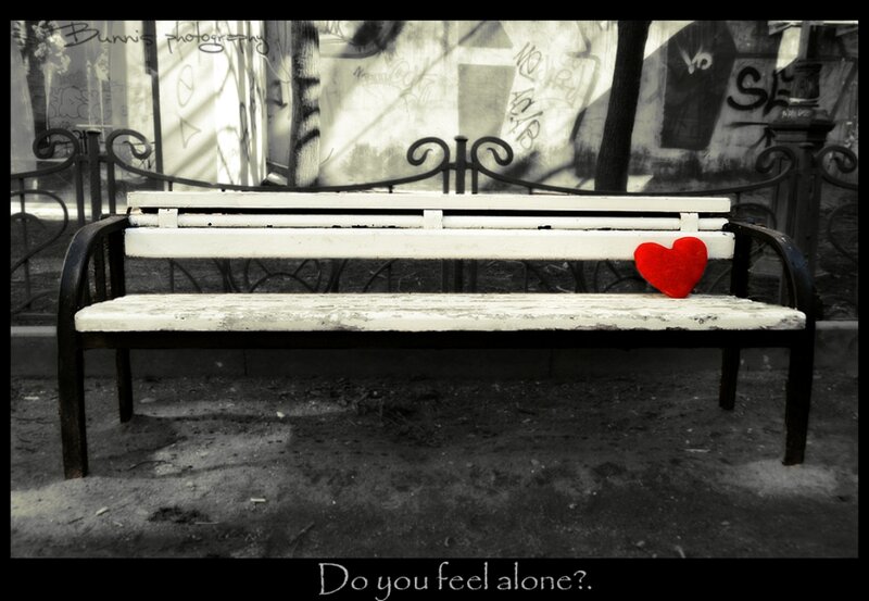 White Bench with Red Heart