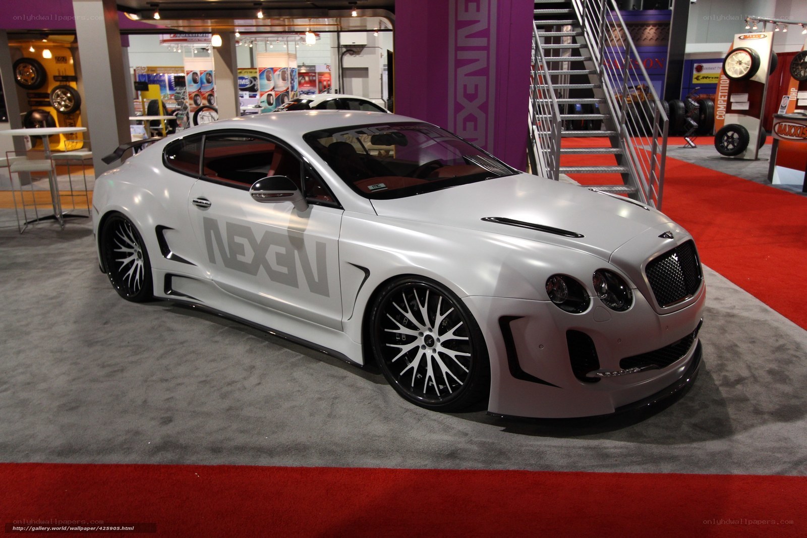 White Bentley at auto show