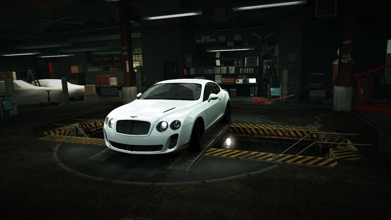 White Bentley Car — Dark