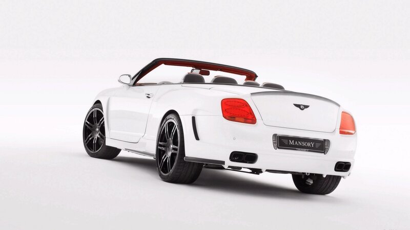 white bentley convertible rear view