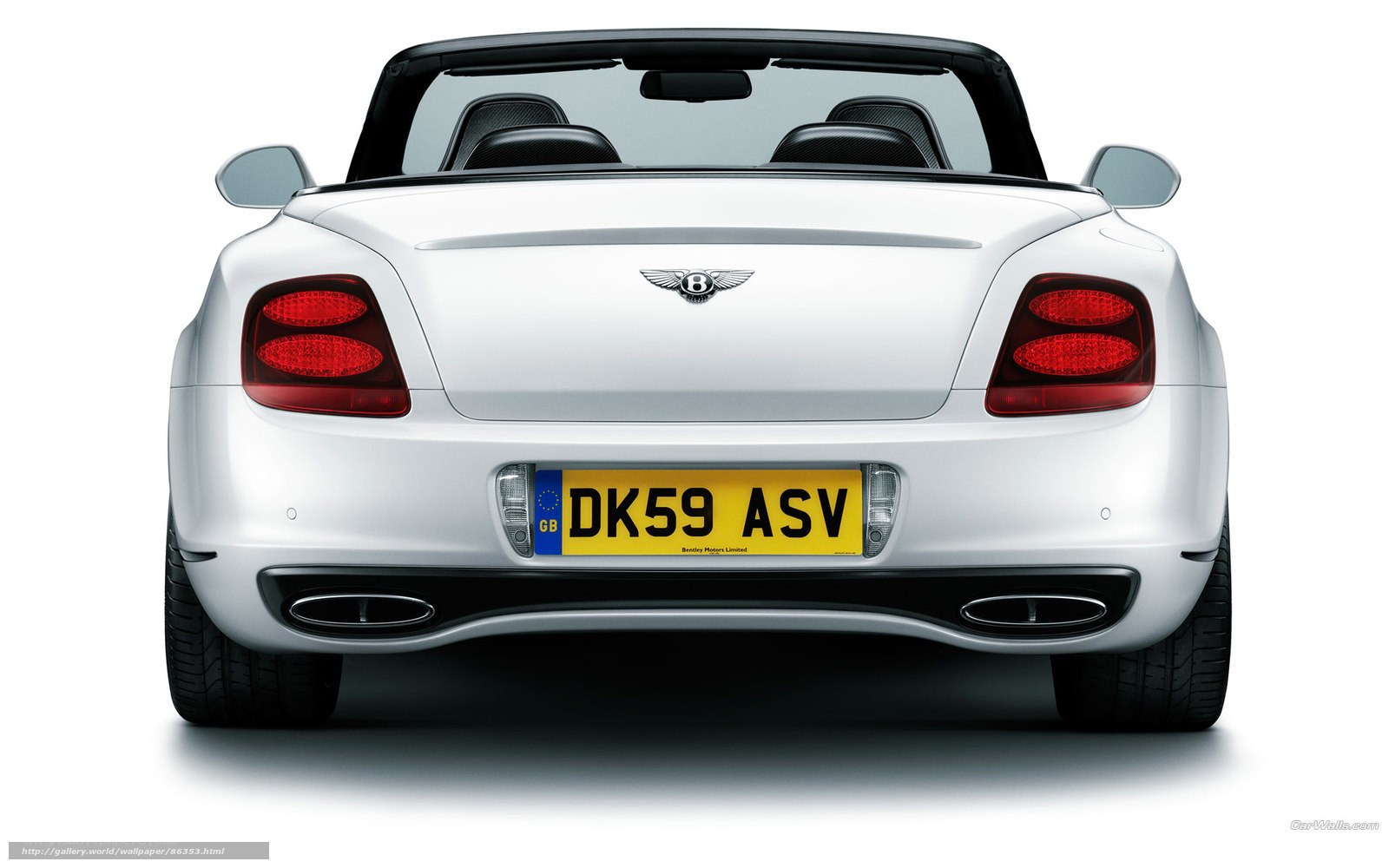 white bentley convertible rear view