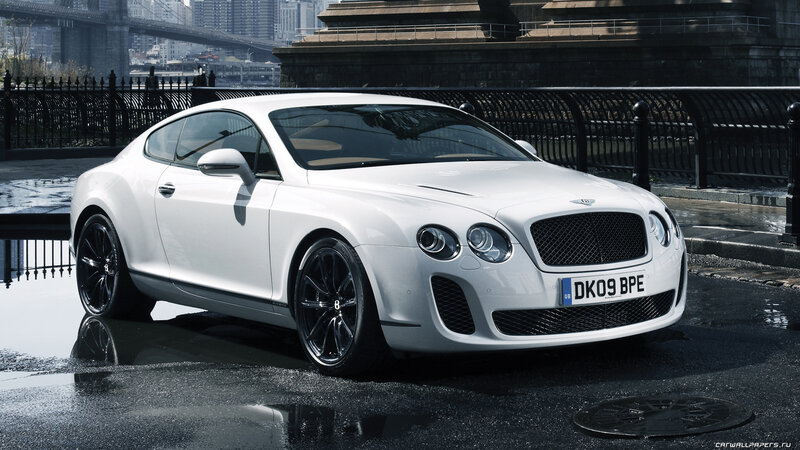White Bentley Coupe — Dramatic, Photograph, Bridge
