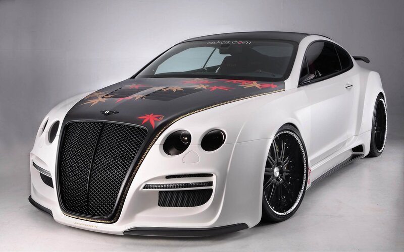 White Bentley Coupe — Dramatic, Photograph, Maple Leaves