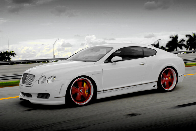 white bentley on a highway