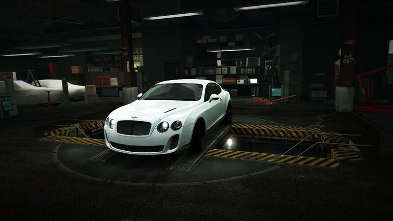 white bentley on turntable