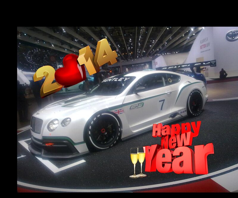 White Bentley Race Car — Celebratory