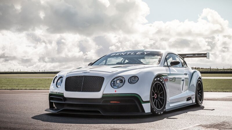 White Bentley Race Car — Dramatic, Afternoon