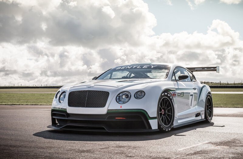 White Bentley Race Car — Dramatic