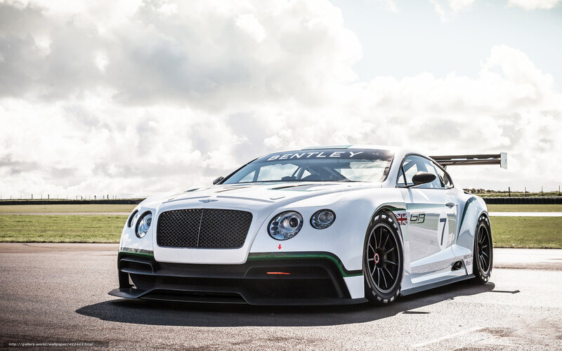 White Bentley race car on track