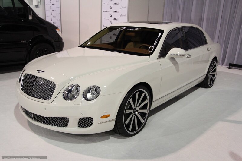 white bentley sedan on display