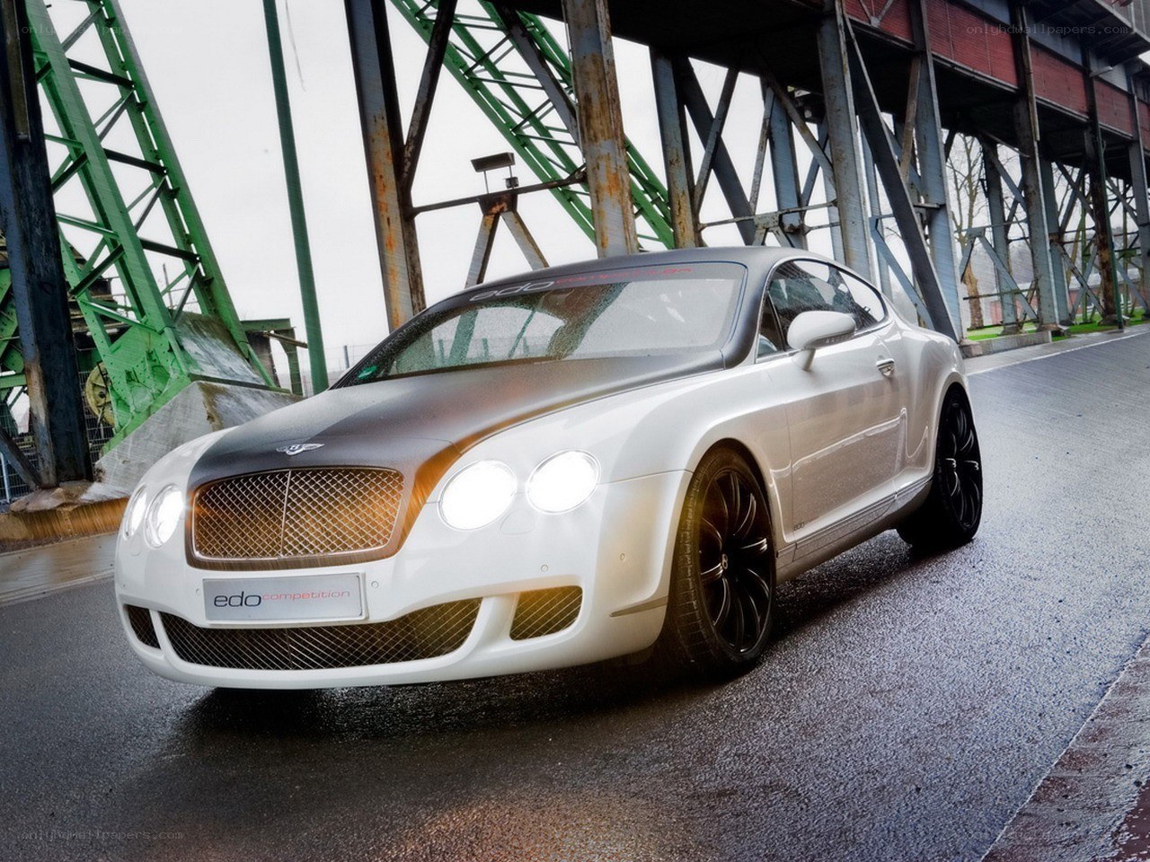 White Bentley with custom branding