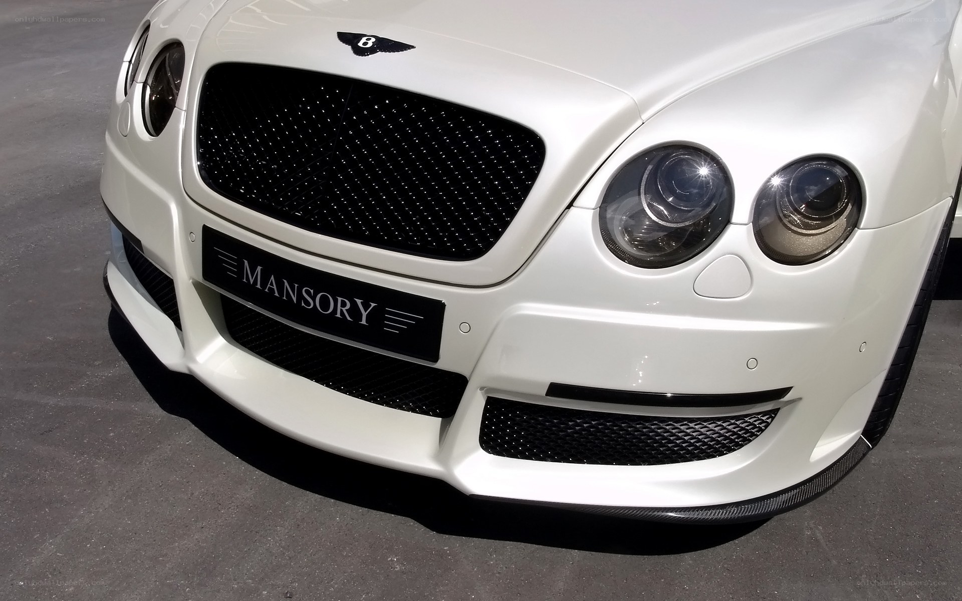 White Bentley with Mansory front bumper