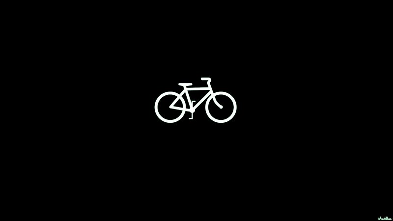 White Bicycle Icon — Black