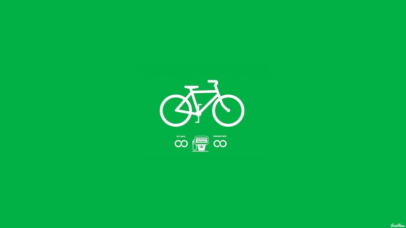 White Bicycle Icon — Green