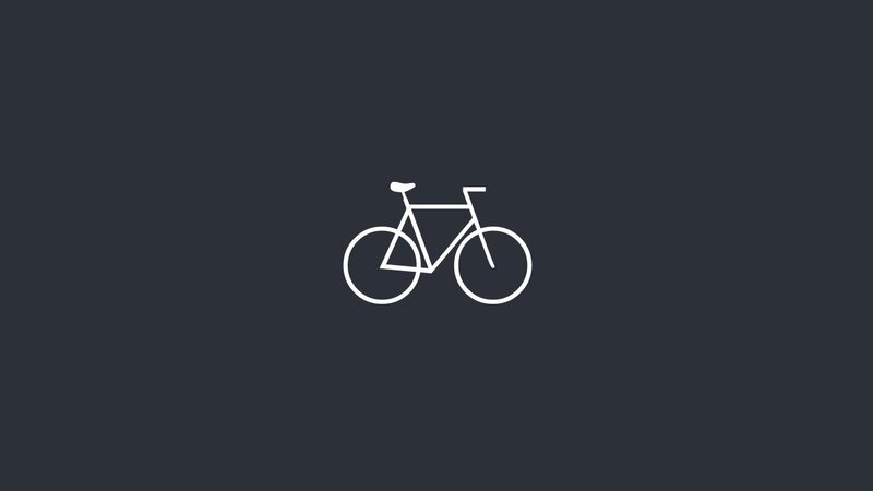 White Bicycle Outline — Gray, Minimalist