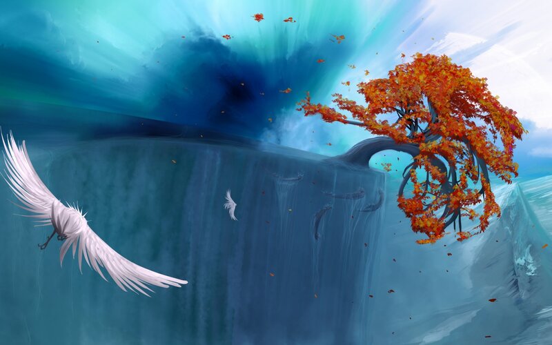 White Bird Flying Near Tree