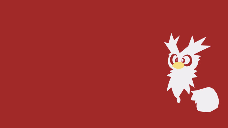 white bird-like creature on red