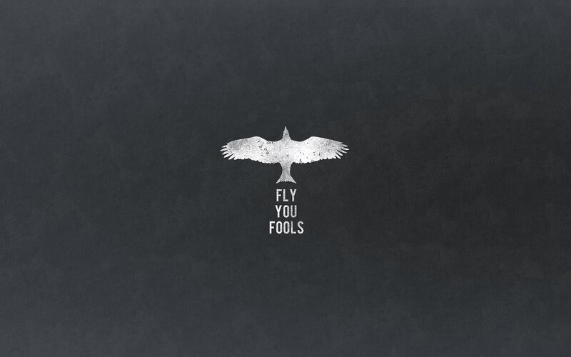 White Bird Silhouette — Black, Serious