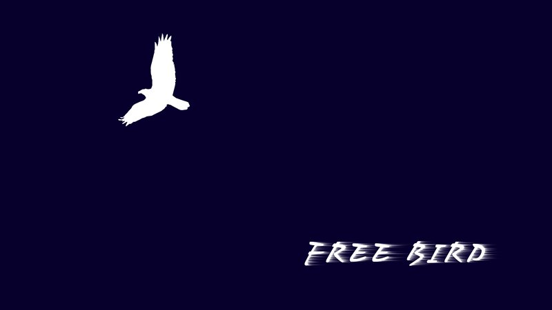 White Bird Silhouette — Blue