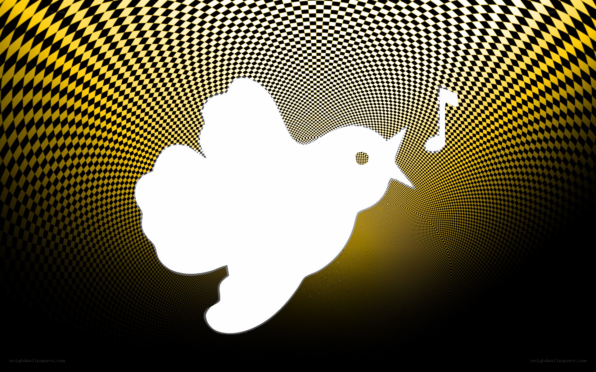 white bird with musical note