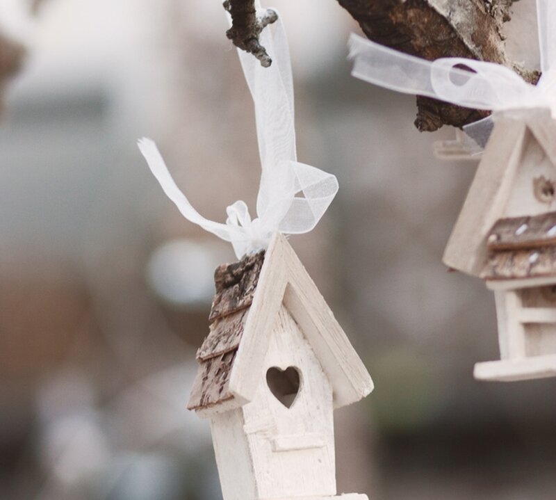 White Birdhouse Ornament
