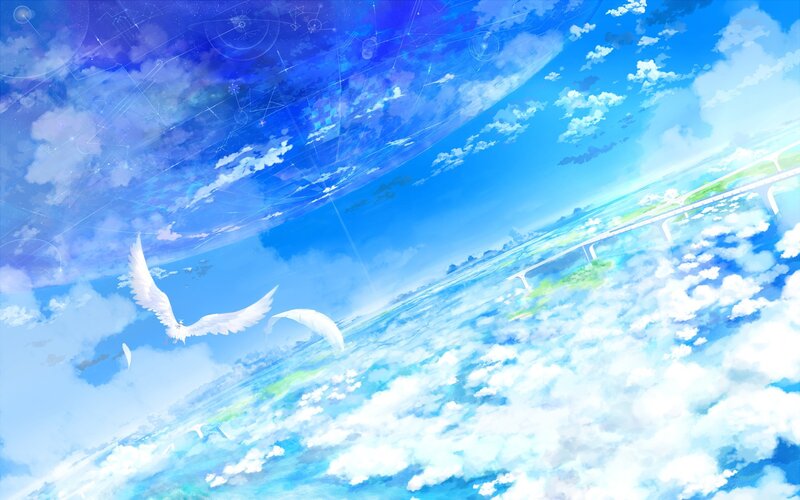 White Birds Flying — Blue, Serene, Morning