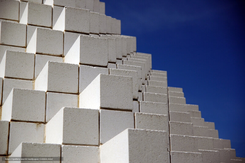 White block pyramid structure