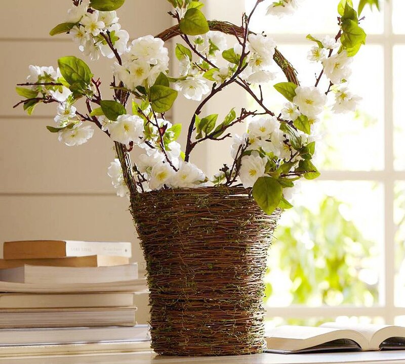 White Blossoms in Basket