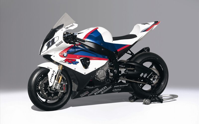 White Blue Red Motorcycle