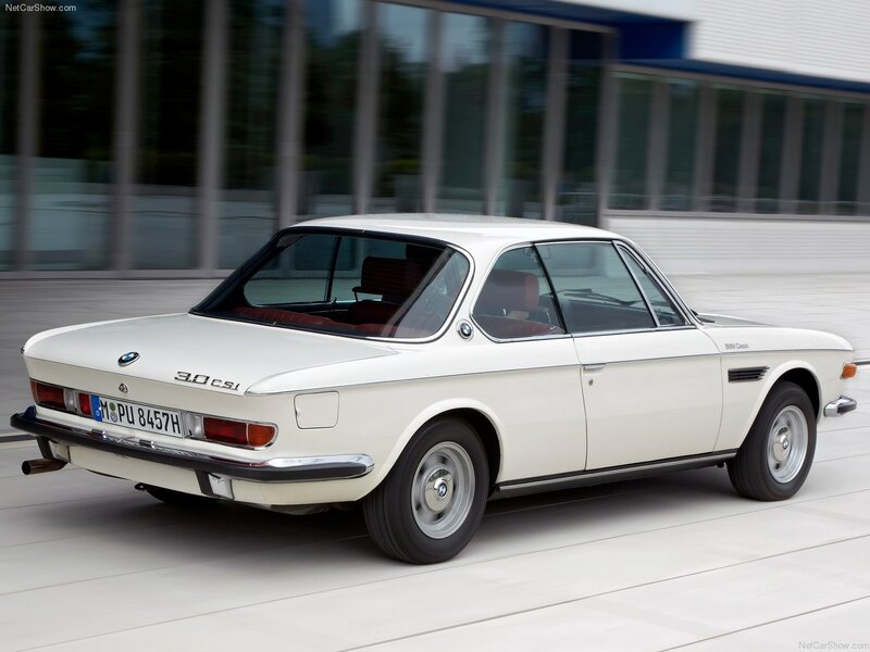 White BMW 3.0 CSi in motion