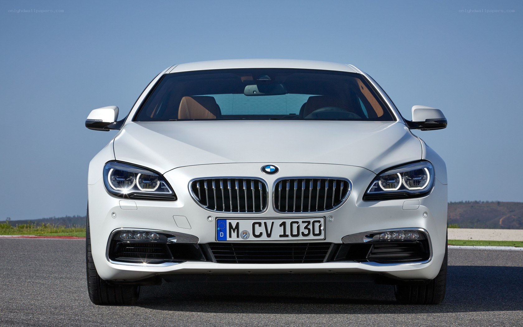 white bmw 6 series front view