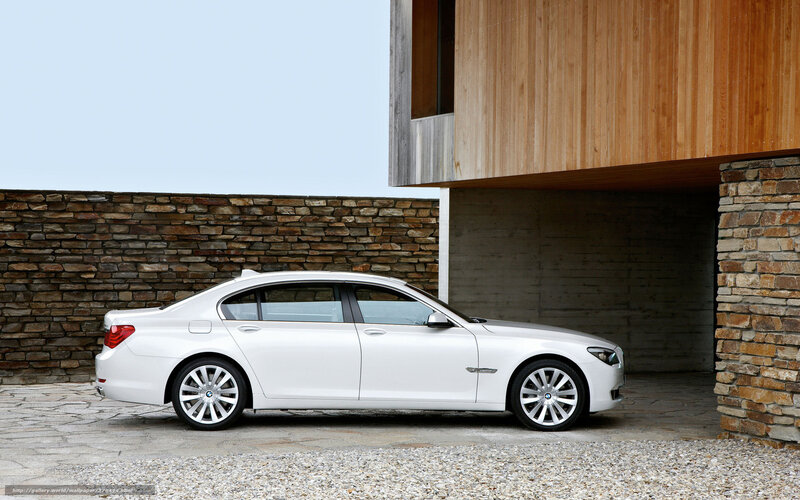 White BMW 7 Series sedan