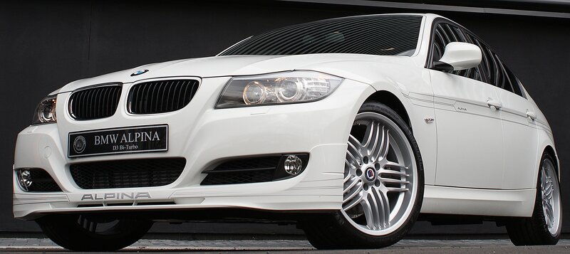 white bmw alpina d3 bi-turbo
