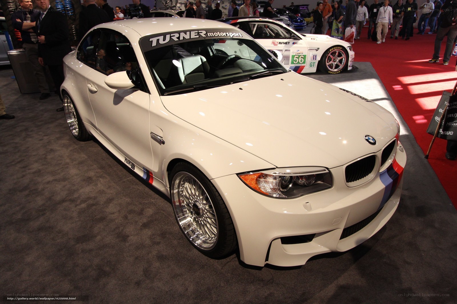 White BMW at auto show