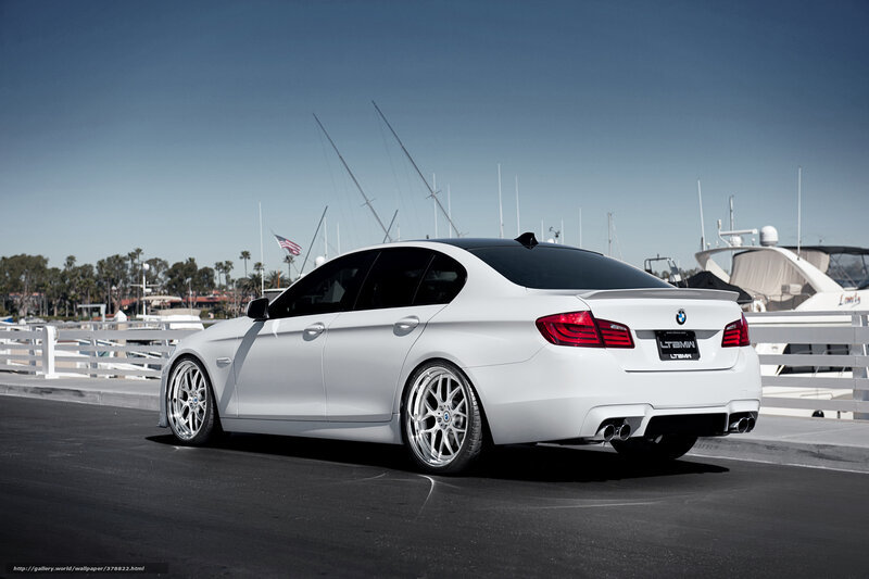 white bmw at marina